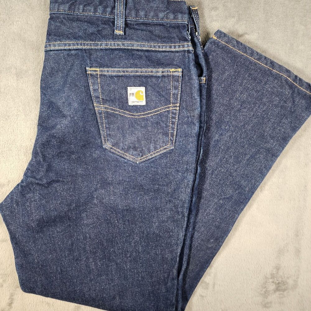 Carhartt FR Flame Resistant Jeans Mens 40x34 Blue Denim Work E7FR NFPA 2112 Cat2